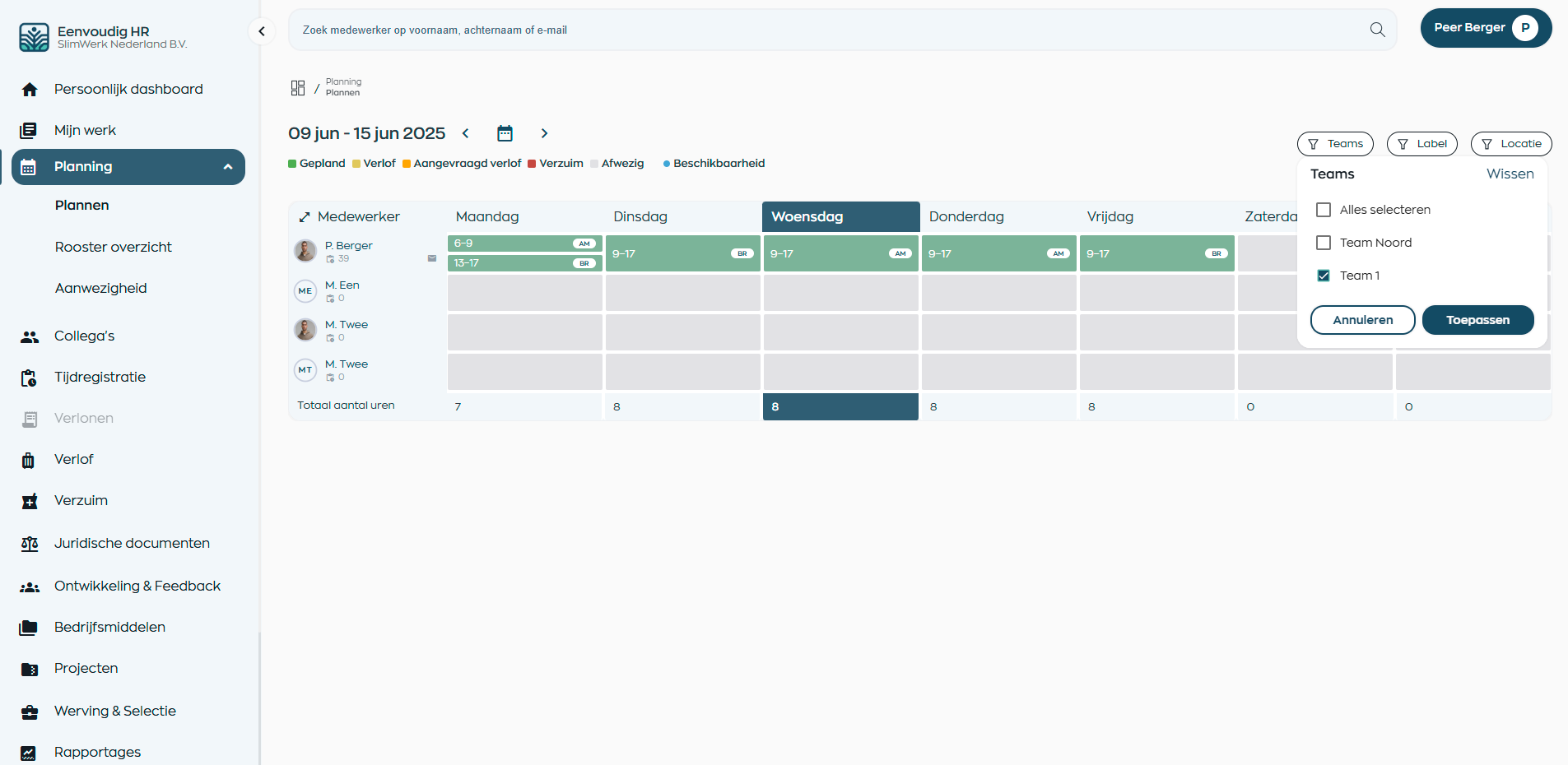 EenvoudigHRPlanningmodule