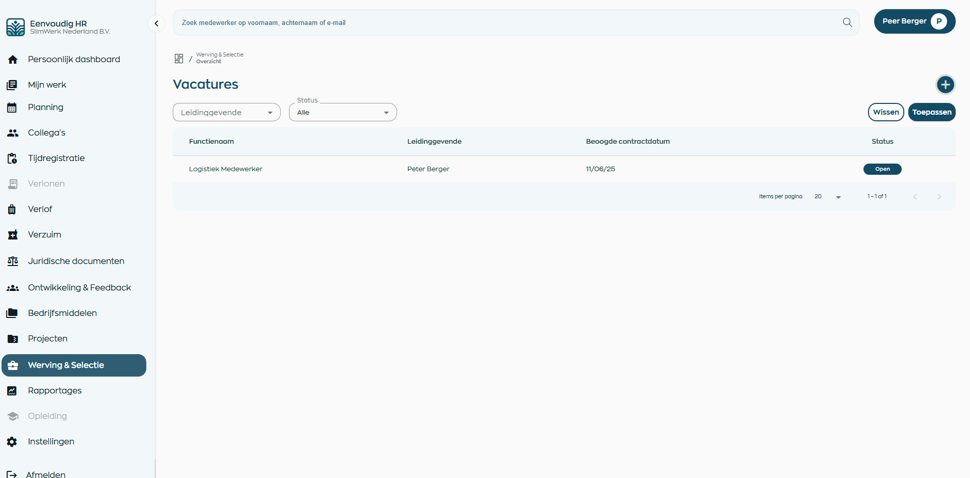 Kandidatenbeheer met beoordeling